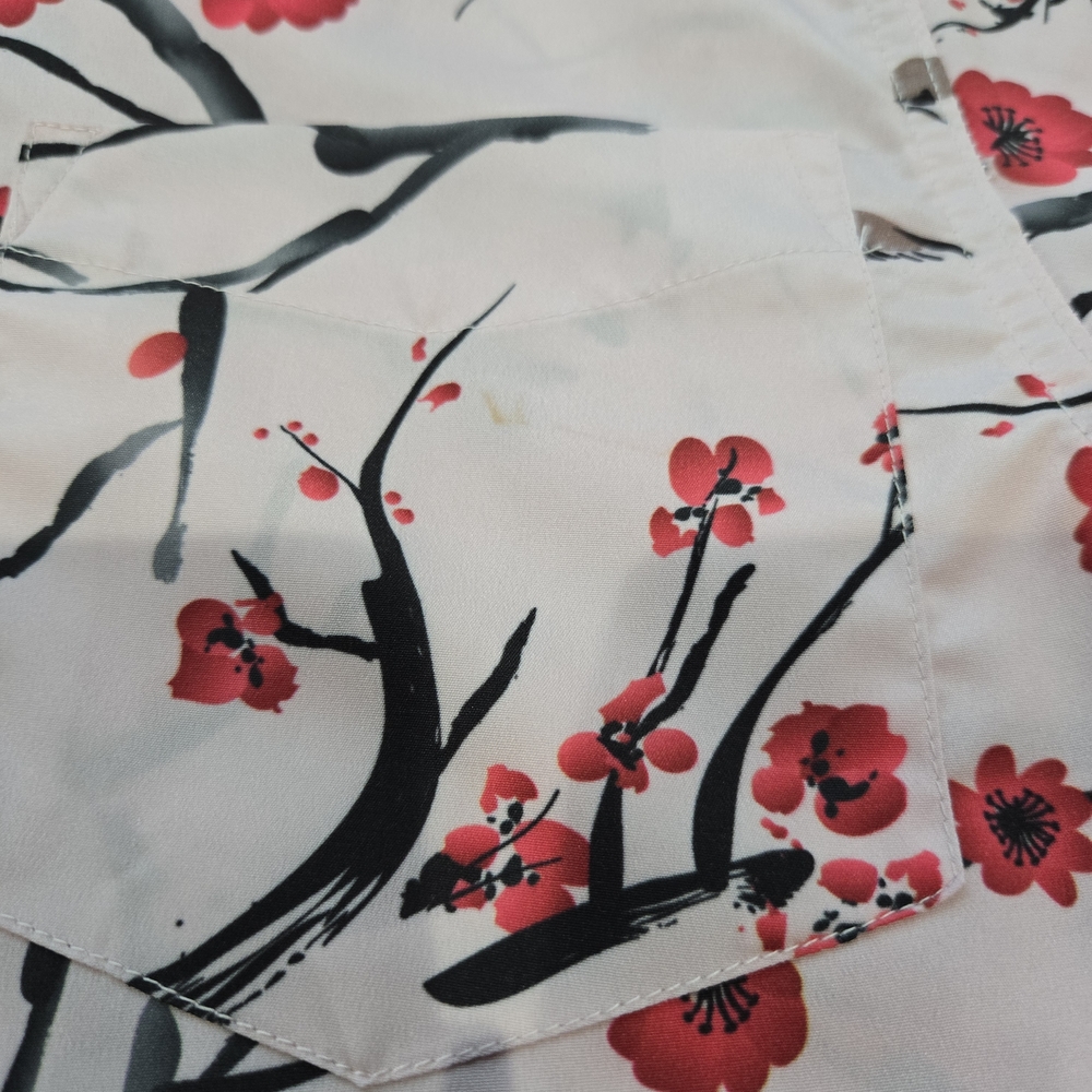 Just Attitude Cherry Blossom Print Men's Shirt Size M - Picture 3 of 6